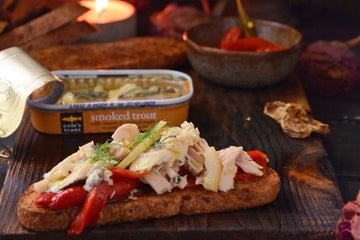 Bruschetta de Trucha Cole’s con Pimiento Rojo Asado