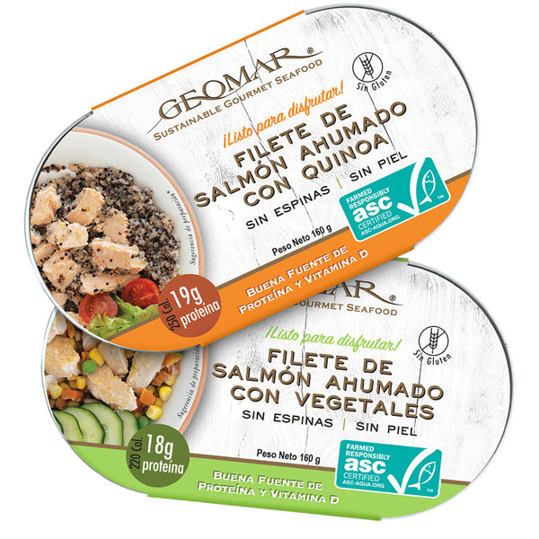 🎁 Filete de Salmón Ahumado con Quinoa y Salmón Ahumado con Vegetales - Pack 2 (100% off)